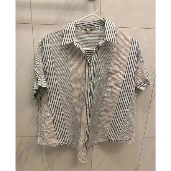 Madewell Short-Sleeve Tie-Front Shirt - Picture 2 of 5